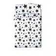 FARO Francouzské povlečení Hvězdy černobílé Bavlna, 220/200, 2x70/80 cm