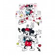 Povlečení Mickey a Minnie Retro Heart micro 140/200, 70/90