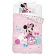 DETEXPOL Povlečení do postýlky Minnie puntíky růžová Bavlna, 100/135, 40/60 cm