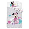 DETEXPOL Povlečení do postýlky Minnie puntíky šedá Bavlna, 100/135, 40/60 cm