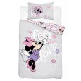 DETEXPOL Povlečení do postýlky Minnie Love šedá Bavlna, 100/135, 40/60 cm