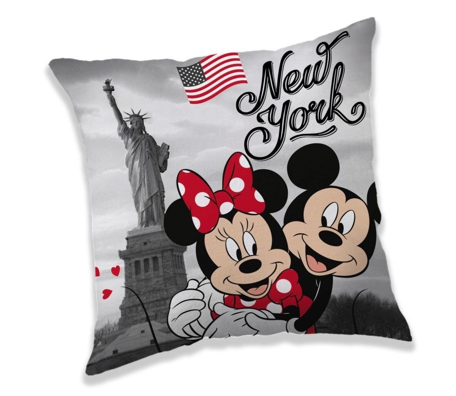 JERRY FABRICS Polštářek Mickey a Minnie New York Polyester, 40/40 cm