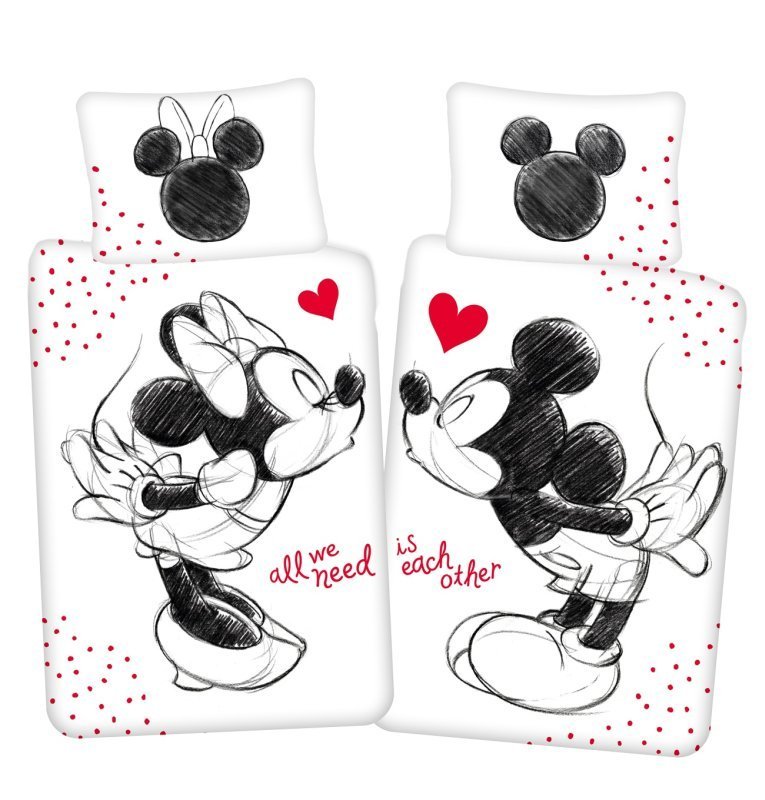 JERRY FABRICS Povlečení Mickey a Minnie All We Need Bavlna, 140/200, 70/90 cm