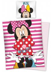 Povlečení Minnie proužky 140/200, 70/80
