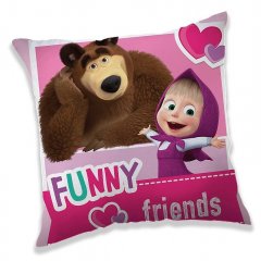 JERRY FABRICS Povlak na polštářek Máša a Medvěd Friends micro Polyester, 40/40 cm