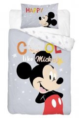 DETEXPOL Povlečení do postýlky Mickey Cool grey Bavlna, 100/135, 40/60 cm