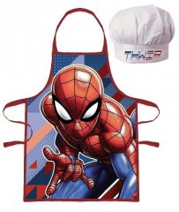 EUROSWAN Dětská zástěra s kuchařskou čepicí Spiderman Polyester 52x42 cm
