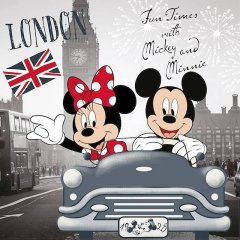 Povlak na polštářek Mickey a Minnie v Londýně micro 40/40