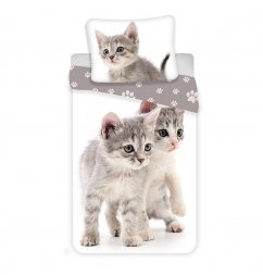 JERRY FABRICS Povlečení Kitten grey Bavlna, 140/200, 70/90 cm