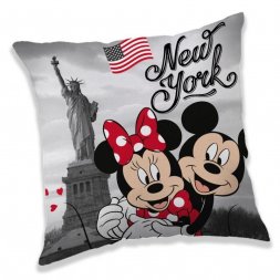 JERRY FABRICS Polštářek Mickey a Minnie New York Polyester, 40/40 cm