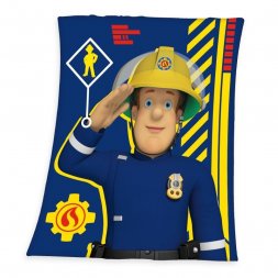 Micropolar fleece deka Požárník Sam blue130/160