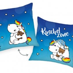 HERDING Polštářek Jednorožec modrý Polyester, 40/40 cm