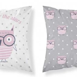 DETEXPOL Povlak na polštářek Moudrá Sova pink Bavlna, 40/40 cm