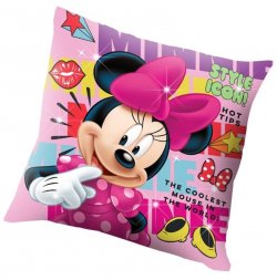 EUROSWAN Svítící LED polštářek Minnie Polyester, 40/40 cm