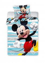 FARO Povlečení do postýlky Mickey Happy Bavlna, 100/135, 40/60 cm