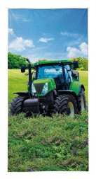 DETEXPOL Osuška Traktor zelený Bavlna - Froté, 70/140 cm