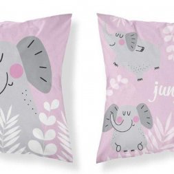 DETEXPOL Povlak na polštářek Slon Jungle pink Bavlna, 40/40 cm