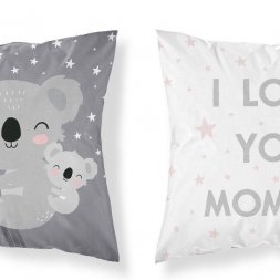 DETEXPOL Povlak na polštářek Koala Love grey Bavlna, 40/40 cm