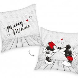 HERDING Polštářek Mickey a Minnie velur Polyester - Velur, 40/40 cm