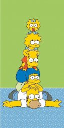 JERRY FABRICS Osuška Simpsons Family Tower Bavlna - Froté, 70/140 cm