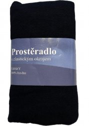 JERRY FABRICS Prostěradlo Jersey Černá Bavlna, 90/200 cm