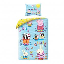 HALANTEX Povlečení ve vaku Peppa Pig kaluže Bavlna, 140/200, 70/90 cm