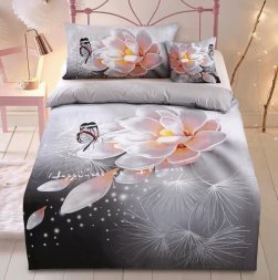 UNIVERSAL DESIGN 3D Povlečení Magnolia micro Polyester - mikrovlákno, 140/200, 70/90 +40/40 cm