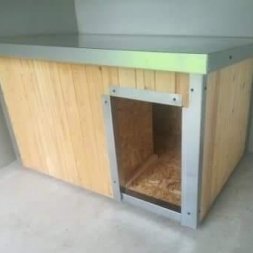 Vatou zateplená bouda pro psa 125 x 80 x 70 cm s lazurou