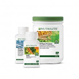 Balíček Foundational Trio s NUTRILITE™ Daily 90 tablet, Omega-3 Complex 90 tablet a NUTRILITE All Plant Protein 450 g