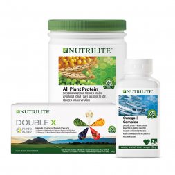 Balíček Foundational Trio s Omega-3 Complex 130 g, All Plant Protein 450 g a NUTRILITE™ DOUBLE X™ 186 tablet s fytonutrienty