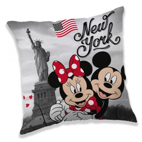 JERRY FABRICS Polštářek Mickey a Minnie New York Polyester, 40/40 cm 