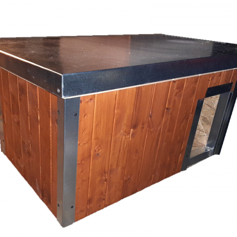 Polystyrenem zateplená bouda pro psa 100 x 60 x 50 cm s lazurou 