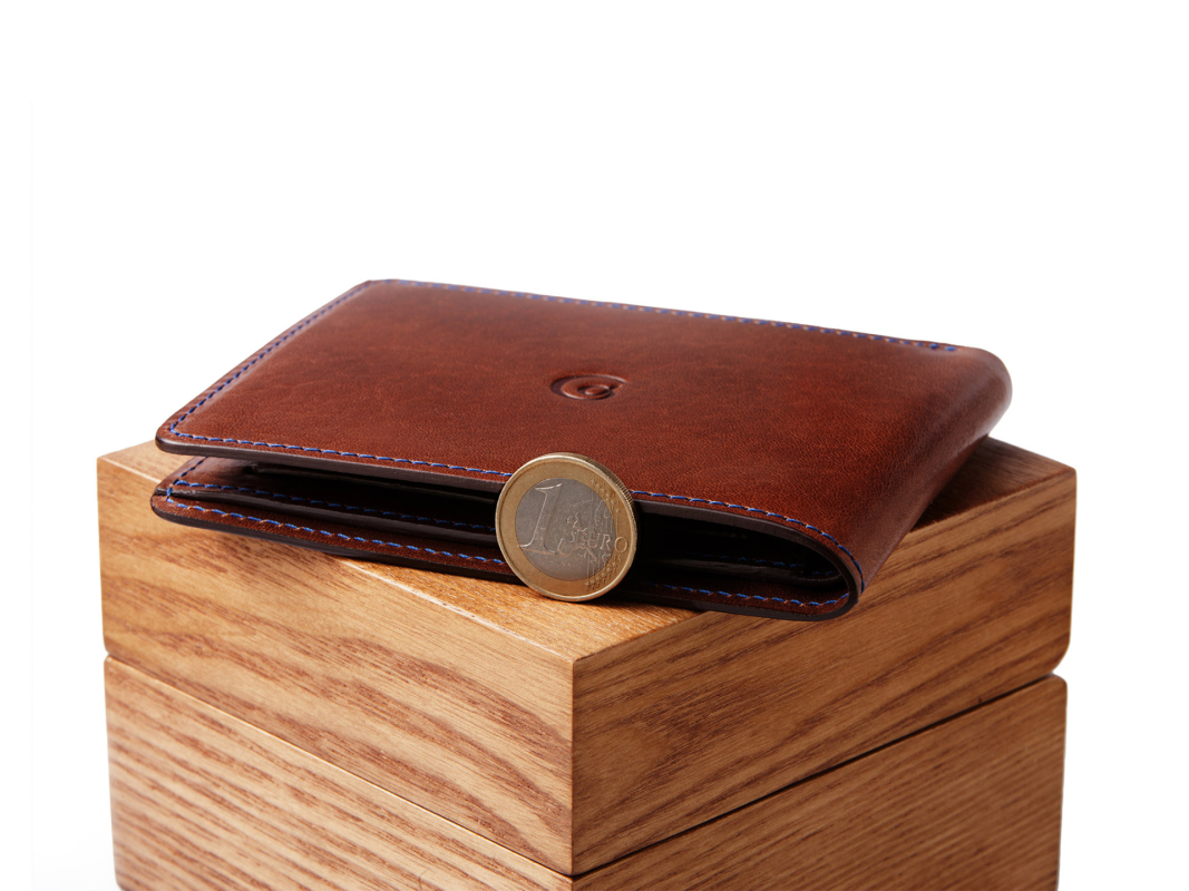 Pánská kožená peněženka s kapsou na mince - tmavě hnědá