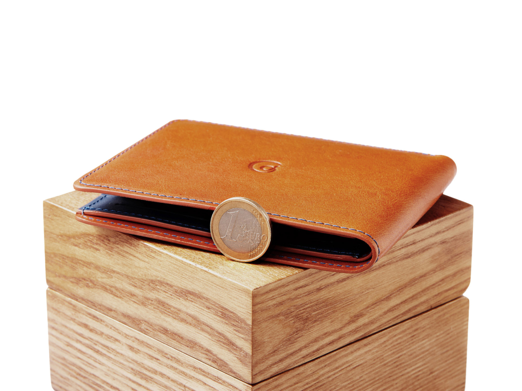 Pánská kožená peněženka s kapsou na mince hnědo-modrá