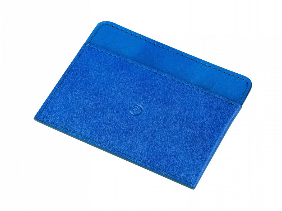 Kožená peněženka na karty modrá