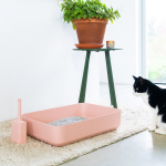 Poh otevřená toaleta pro kočky růžová