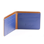Pánská slim kožená peněženka hnědo-modrá
