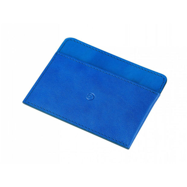 Kožená peněženka na karty modrá 