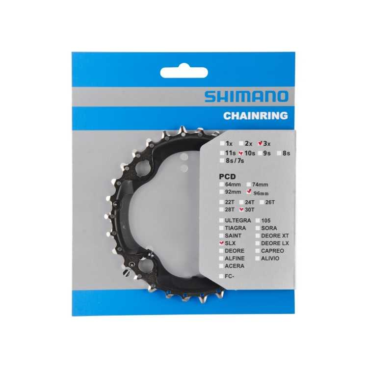 Corona Originale Shimano SLX FC-M672 MTB 3x10v 30T-AN Per 44/30/22T – Silver