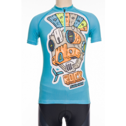 Silvini dětský cyklistický dres SCRIVIA, sky-orange