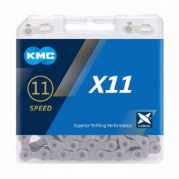 KMC řetěz X11, 11s, 114 čl., s rychlospojkou, stříbrný, balený
