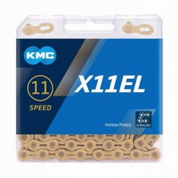 KMC řetěz X11 EL, 11s, 118 čl. s rychlospojkou, zlatý, balený