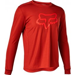 FOX Yth Ranger Ls Jersey, Red Clear