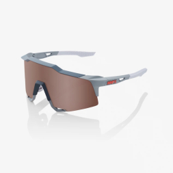 100% brýle SPEEDCRAFT - Soft Tact Stone Grey - HiPER Crimson Silver Mirror Lens