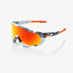 100% brýle SPEEDTRAP - Soft Tact Grey Camo - HiPER Red Multilayer Mirror Lens