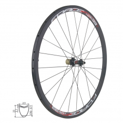 FORCE zapletené kolo TEAM SP KARBON 33 gal., zadní
