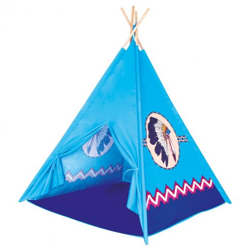 TeePee, dětský stan modrý, 4 stěny 