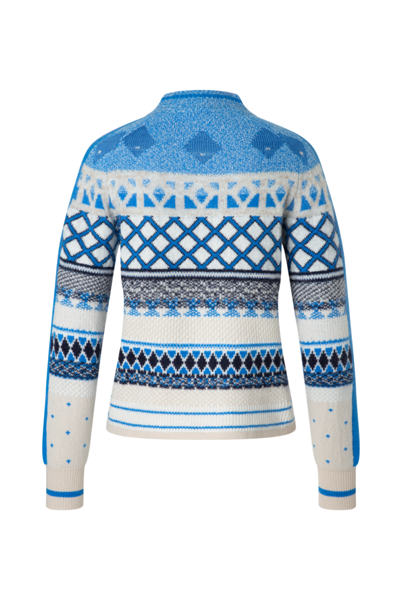 Dámský pletený svetr Annette v modro bílé barvě