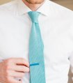 Tyrkysová pletená kravata