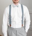 White Pastel Blue bow tie